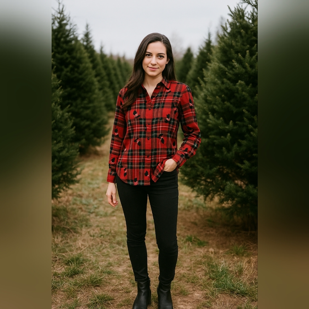 Lauren Ralph Lauren Red Plaid Button Down Shirt - Picture 12 of 12